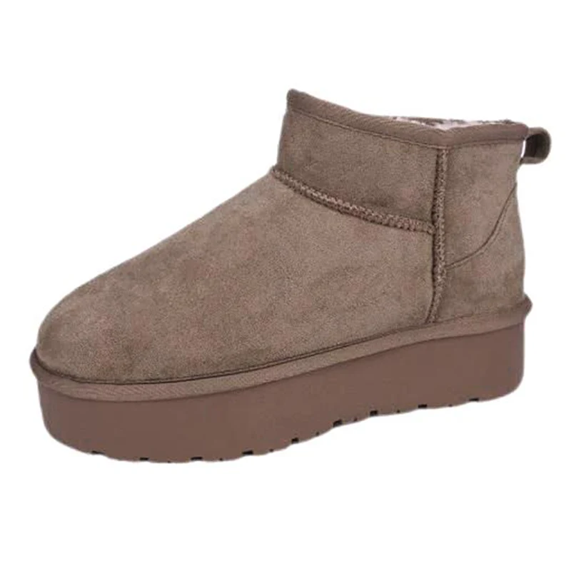 Plateau-Stiefeletten aus Micro-Wildleder für Damen