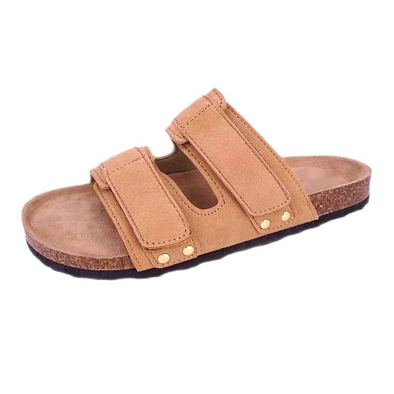 Damen-Sandalen mit Fußgewölbeunterstützung und breitem Riemen aus Kork